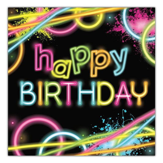 Glow Party Birthday Lunch Napkins (16 Per pack)