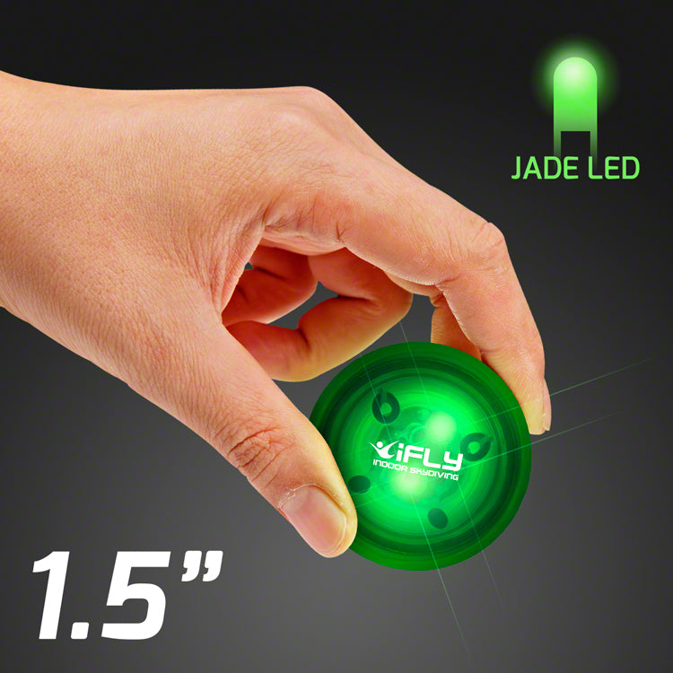 1.5" Blinky Green Rubber Bounce Ball, Impact Activated LED